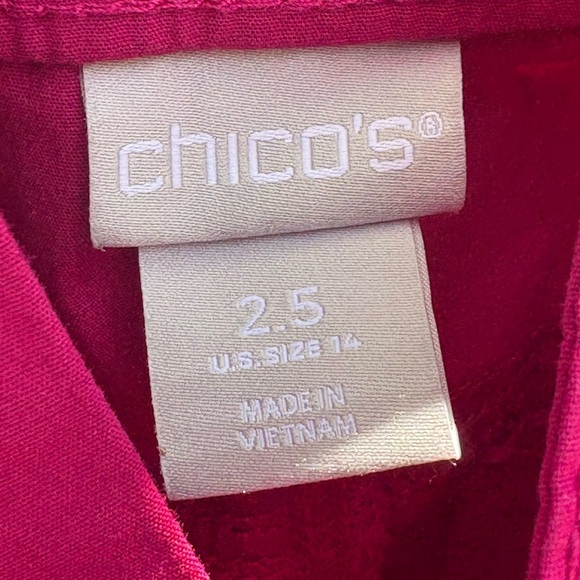 Chico’s Fuchsia Convertible Poplin Pants Size 2.5 - Picture 9 of 11